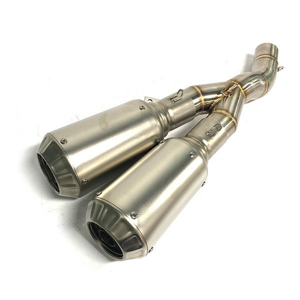 BM086SS 51mm Motorcycle Exhaust Escape Modified Muffler With Removable Double Holes For R25 R3 R6 NC700 CBR500 Z400 Z750 Z900
